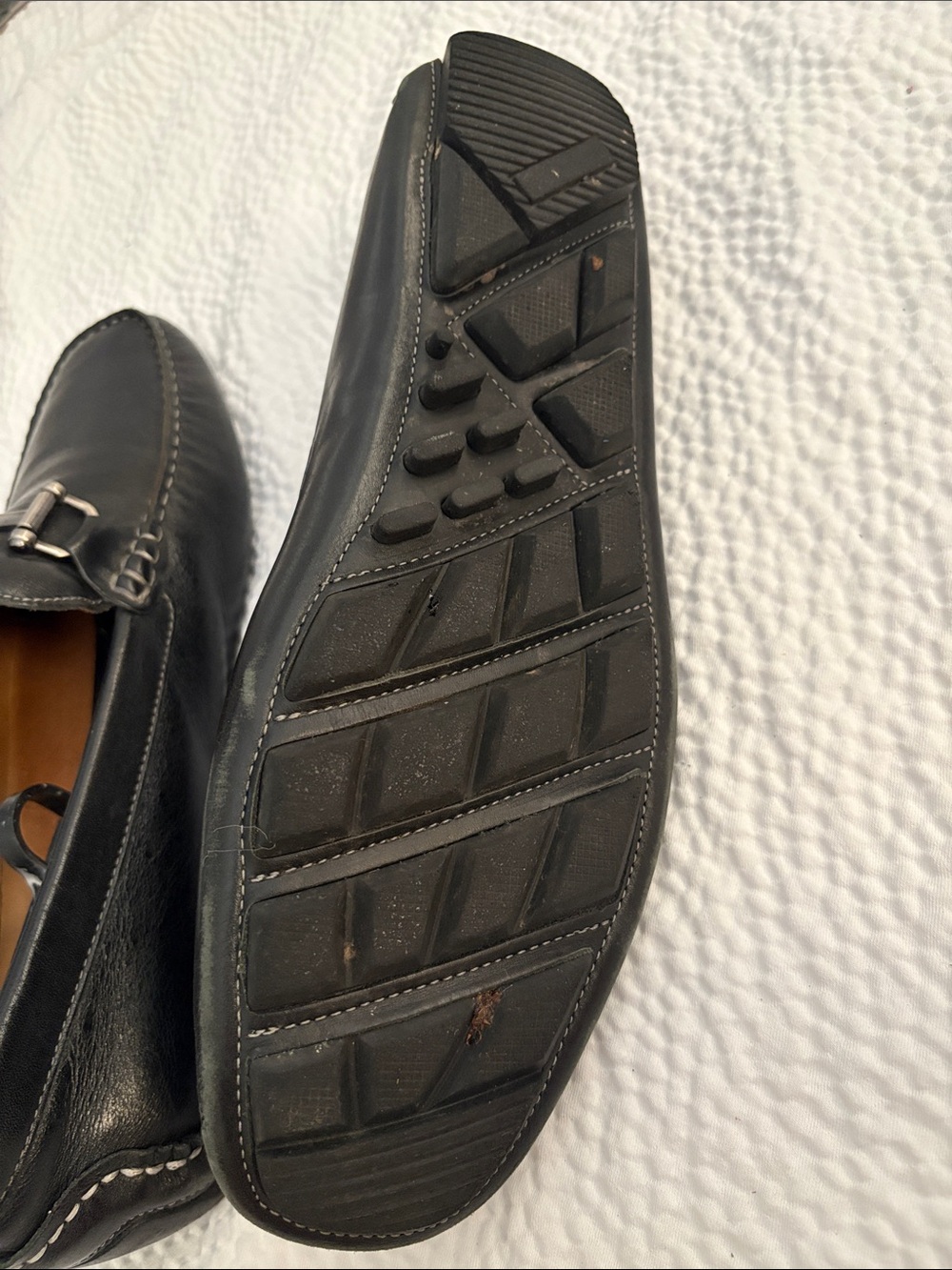 Nordstrom 1901 Men's Bit Loafers Black Leather 13M with Shapers - Picture 4 of 12